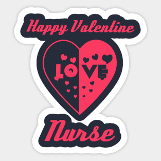 Heart in Love to Valentine Day Nurse Sticker